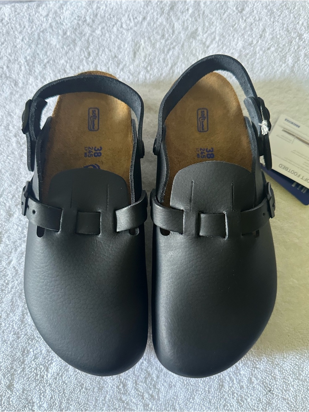 Birkenstock Kay Pro Black Leather Clogs Narrow Fit Sz 38 US 7 New In Box